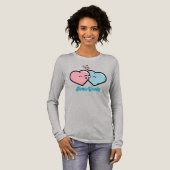 Pink & Blue Hearts Kiss Tri-Blend Shirt (Volle Vorderseite)