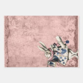 Pink Blue Herald White Rabbit Alice im Wunderland Geschenkpapier Set (Vorderseite 3)