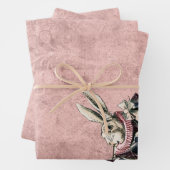 Pink Blue Herald White Rabbit Alice im Wunderland Geschenkpapier Set (Beispiel)