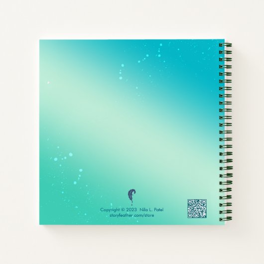 Pink & Blue Hippocampus Notebook - Fantasiedesign Notizblock (Rückseite)