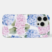 Pink Blue Hydrangea personalisiert iPhone Gehäuse Hülle (Rückseite (Horizontal))