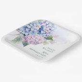 Pink Blue Hydrangeas 30. Geburtstag Pappteller (Gewinkelt)