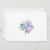 Pink Blue Hydrangeas 70. Geburtstagsparty Einladung (Rückseite)