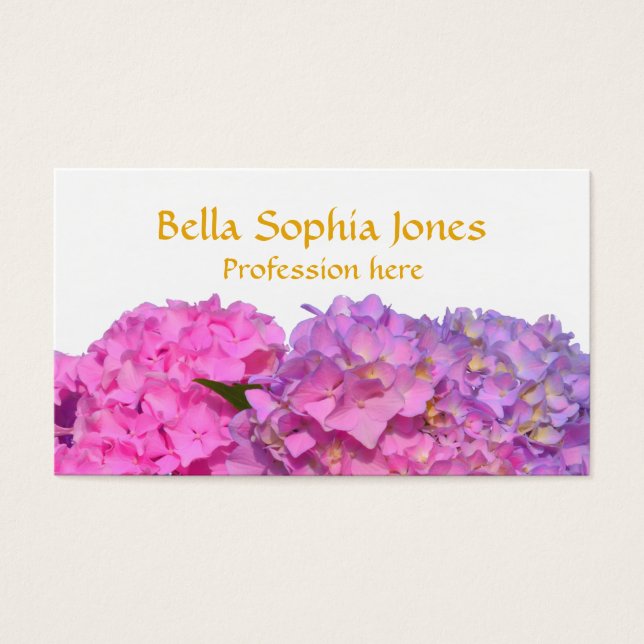 Pink Blue Hydrangeas elegante rosa violette Blumen (Vorderseite)