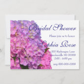 Pink Blue Hydrangeas elegante rosa violette Blumen Einladung (Vorderseite)