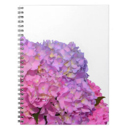 Pink Blue Hydrangeas elegante rosa violette Blumen Notizblock