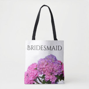 Pink Blue Hydrangeas elegante rosa violette Blumen Tasche
