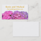 Pink Blue Hydrangeas elegante rosa violette Blumen Visitenkarte (Vorne/Hinten)