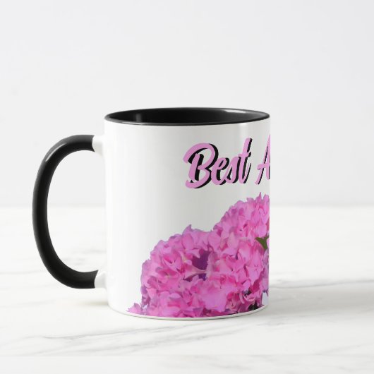 Pink Blue Hydrangeas pinkfarbene violette Blumen B Tasse (Links)