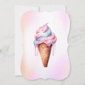 Pink Blue Ice Creme Drei Schotten Geburtstagsparty Einladung (Rückseite)