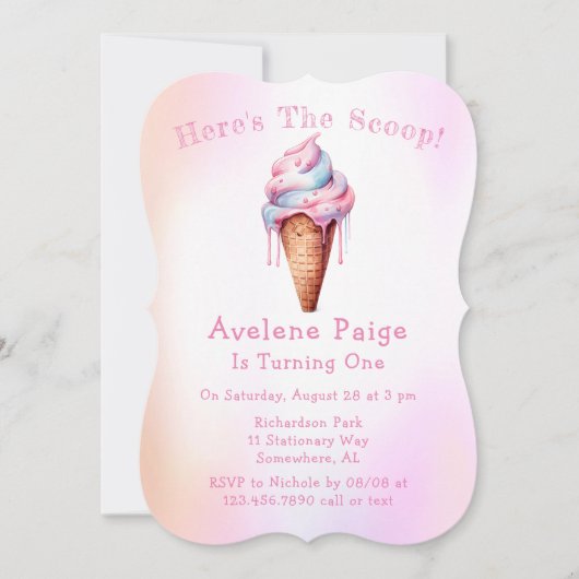 Pink Blue Ice Creme Giro del Malcantone Einladung (Vorderseite)