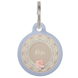 Pink & Blue Imitate Lacework Personalisiert Pet ID Haustiermarke
