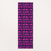 Pink Blue Indian Elephant Tribal Gemustert Yogamatte (Vorderseite)
