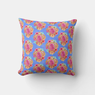 Pink Blue Island Tropical Sea Turtles Kissen