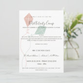 PINK BLUE KITE KIDS AKTIVITÄTSKLASSE EINLADUNG (Stehend Vorderseite)