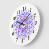 Pink Blue Lacy Muster Hübsche Wall Clock Große Wanduhr (Winkel)