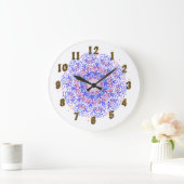 Pink Blue Lacy Muster Hübsche Wall Clock Große Wanduhr (Zuhause)