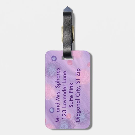 Pink Blue Lavender Spheres Gepäckanhänger (Rückseite vertikal)