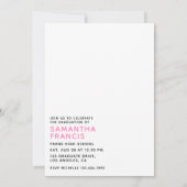 Pink & Blue Leopard Fashion Girl Graduation Party Einladung (Rückseite)