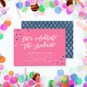 Pink Blue Let's Celebrate the Graduate Grad Party Einladung