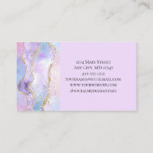 Pink Blue Lila Agate Glitzer Trendy Girly Visitenkarte (Rückseite)