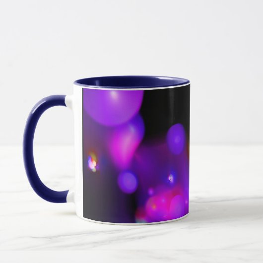 PINK BLUE LILA BLACK FRAKTAL BUBBLES MONOGRAMM TASSE (Links)