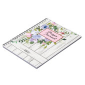 Pink Blue Lila Floral Wood Name Prayer Journal Notizblock (Linke Seite)