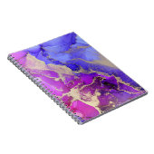Pink Blue Lila Gold Abstraktes Notebook Notizblock (Rechte Seite)