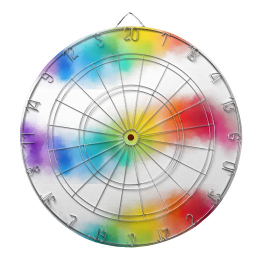 Pink Blue Lila Green Trendy Template Moderne Dartscheibe (vorne)