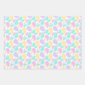 PINK BLUE LILA GREEN YELLOW EASTER BUNNIES GESCHENKPAPIER SET (Vorderseite 2)