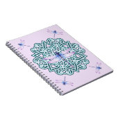 Pink Blue Lila Mandala Dragonfly Notebook Notizblock (Rechte Seite)