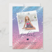 Pink Blue Lila Rainbow Gradient Abschluss Foto Ankündigung (Vorderseite)