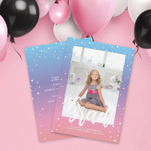 Pink Blue Lila Rainbow Gradient Abschluss Foto Ankündigung