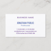 Pink Blue Lila Trendy Moderne Abstrakte Kunst Visitenkarte (Rückseite)