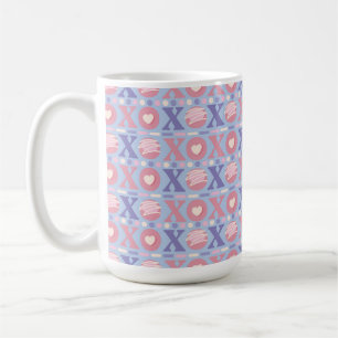 PINK BLUE LILA VALENTINSTAG HUGS KISSES KAFFEETASSE
