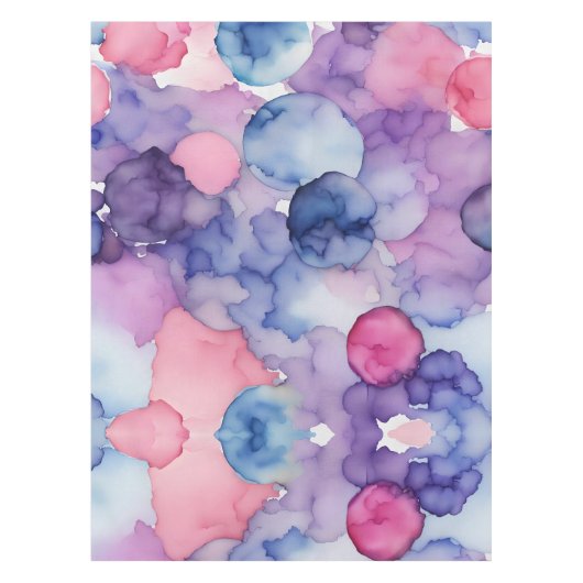 Pink Blue Lila Watercolo Fusion Splash Art Tischdecke (Vorderseite)