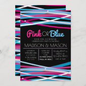 PINK & BLUE LINES Gender Reveve Einladung (Vorne/Hinten)