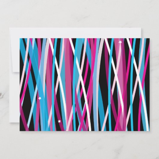 PINK & BLUE LINES Gender Reveve luve Einladung (Rückseite)