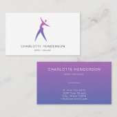 Pink Blue Logo Silhouette Dance School Academy Visitenkarte (Vorne/Hinten)