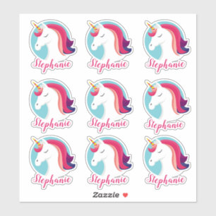 Pink & Blue Magical Unicorn - Personalisiert Aufkleber