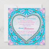 Pink Blue Mandala Bohemisches Abendessen Party Ein Einladung (Rückseite)
