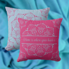 Pink & Blue Mandala Personalisiertes Kissen