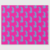 Pink & Blue Modern Gezeitenmuster Papier Geschenkpapier (Flach)