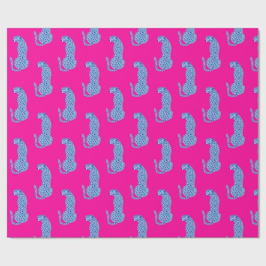 Pink & Blue Modern Gezeitenmuster Papier Geschenkpapier (Flach)