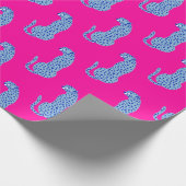 Pink & Blue Modern Gezeitenmuster Papier Geschenkpapier (Ecke)