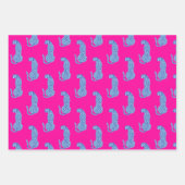 Pink & Blue Modern Gezeitenmuster Set 3 Geschenkpapier Set (Vorderseite 3)