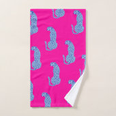 Pink & Blue Modern Jungle Cheetah Bath Handtuch Se Badhandtuch Set (Handtuch)
