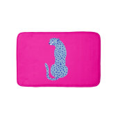 Pink & Blue Modern Jungle Cheetah Exotic Bath Mat Badematte (Vorderseite)