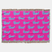 Pink & Blue Modern Jungle Cheetah Throw Blanket Decke (Vorderseite)