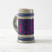 Pink Blue Motif 22 oz Stein Bierglas (Vorderseite Links)